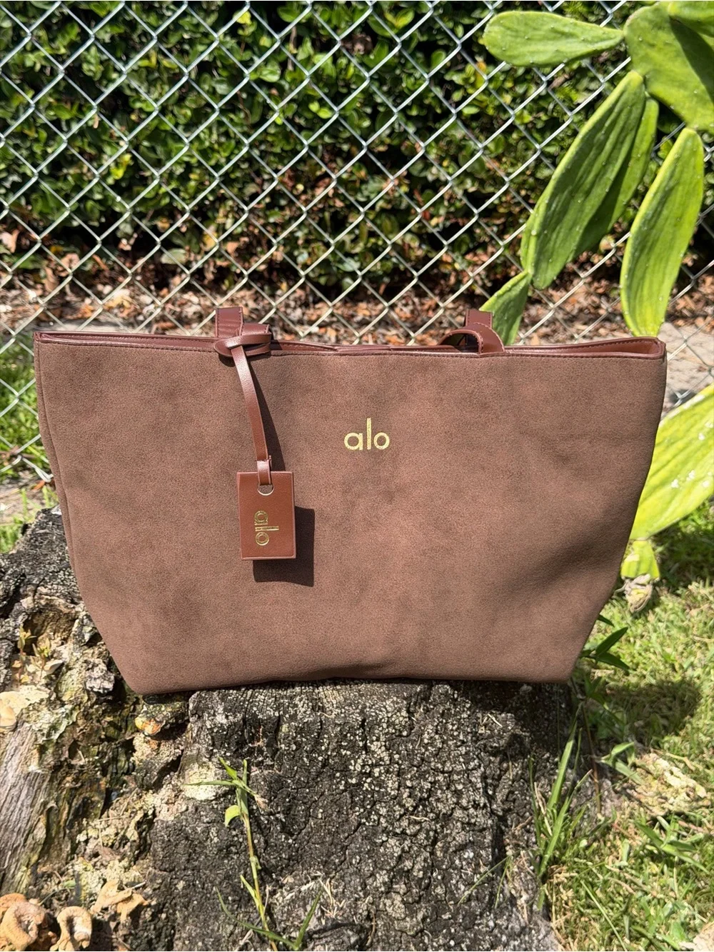 ALO Yoga Brown Suede Tote Bag - Picture 5 of 14
